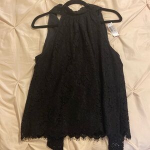 NWT JCrew Sleeveless Black Lace Top size M